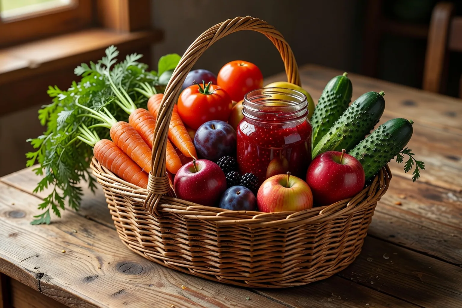 Un panier de produits fermiers vendus en circuit court dans une exploitation vosgienne.