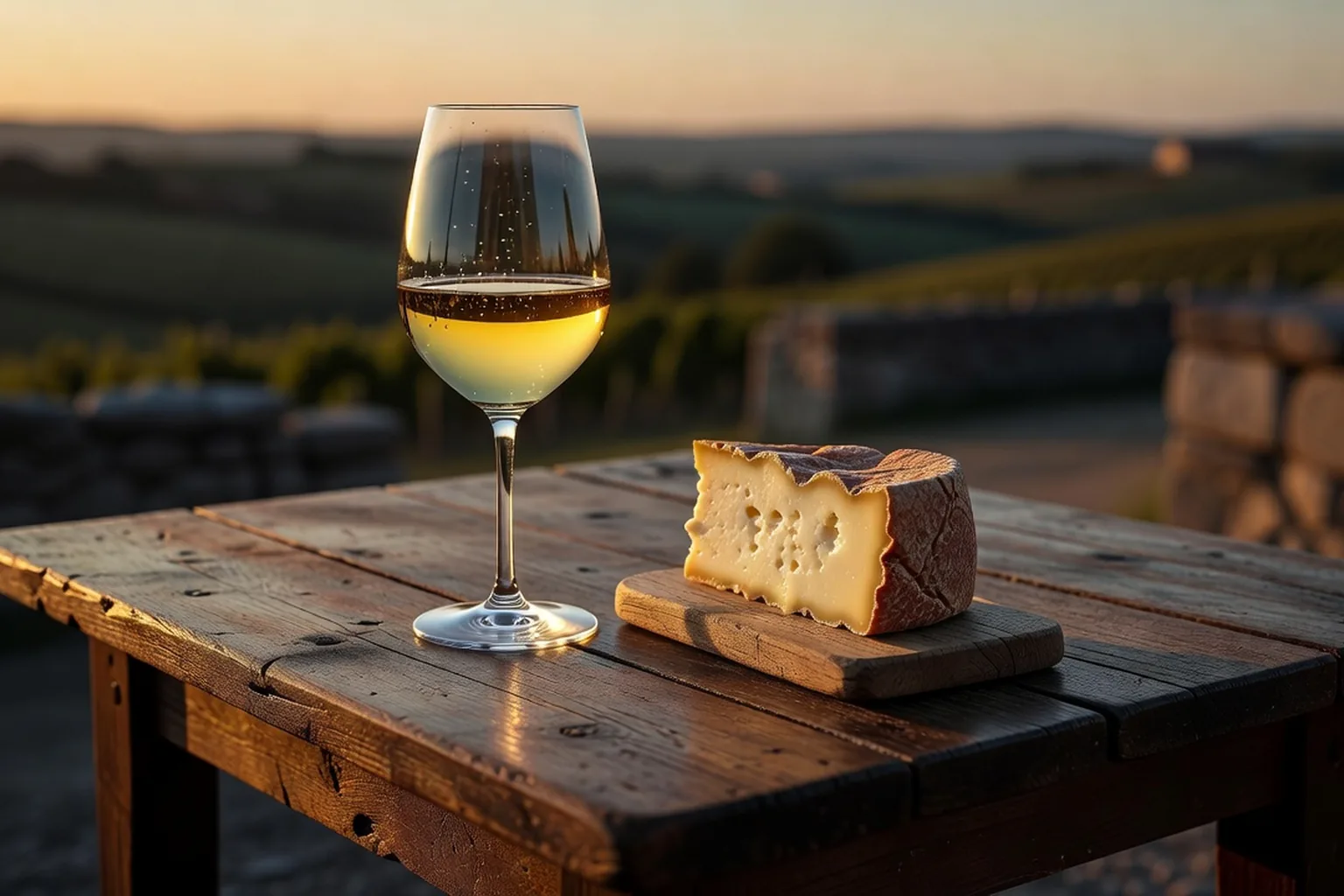 Un verre de vin d'Alsace, accord classique pour accompagner le Munster affiné.