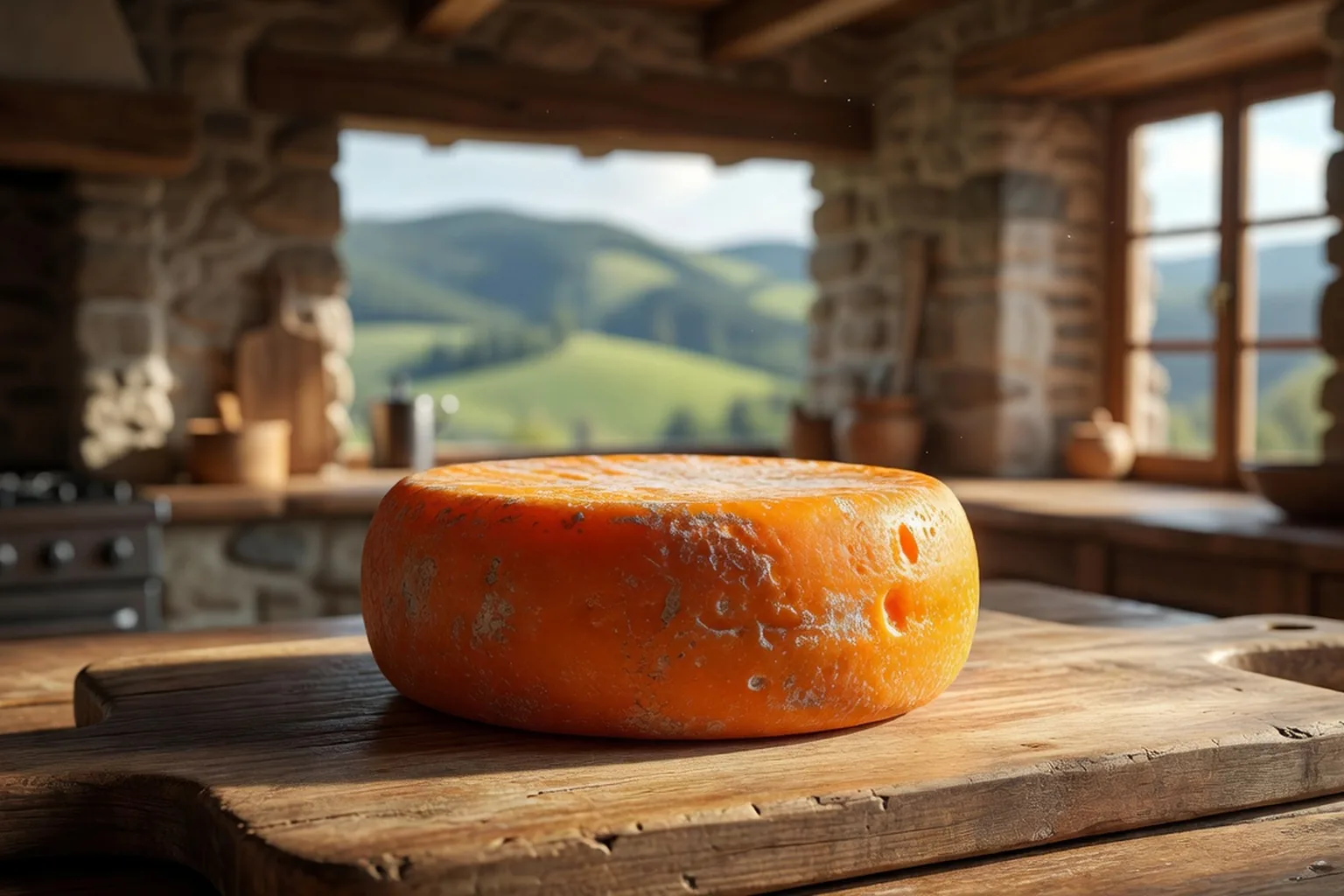 Munster fermier affiné, fabriqué à la ferme avec le seul lait du troupeau.