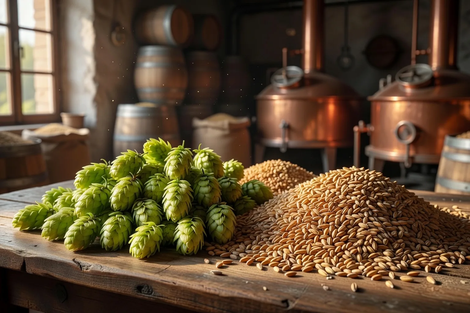 Houblon et malt, les matières premières du brassage artisanal vosgien.